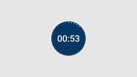 4K Countdown one minute animation from 60 to 0 seconds on transparent background Stock Footage 283806553