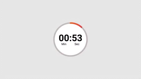 4K Countdown one minute animation from 60 to 0 seconds on transparent background Stock Footage 283807194