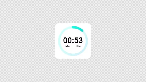 4K Countdown one minute animation from 60 to 0 seconds on transparent background Stock Footage 283807387