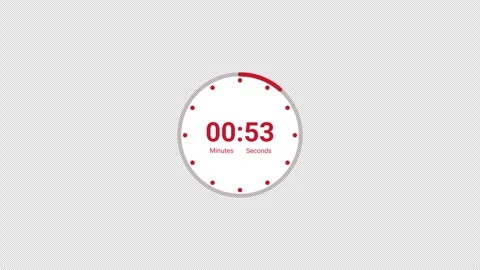 4K Countdown one minute animation from 60 to 0 seconds on transparent background Stock Footage 283808277