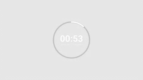 4K Countdown one minute animation from 60 to 0 seconds on transparent background Stock Footage 283808607