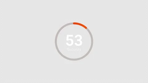 4K Countdown one minute animation from 60 to 0 seconds on transparent background Stock Footage 283879956