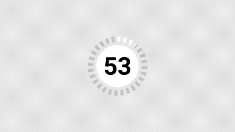 4K Countdown one minute animation from 60 to 0 seconds on transparent background Stock Footage 283880097