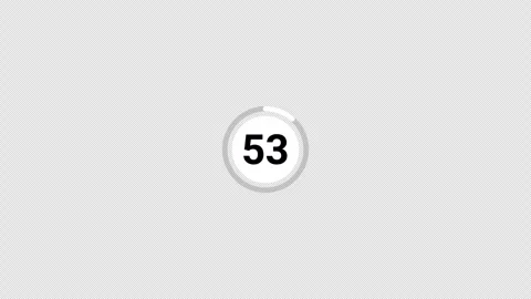 4K Countdown one minute animation from 60 to 0 seconds on transparent background Stock Footage 283880143