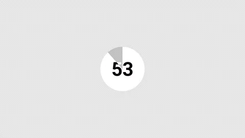 4K Countdown one minute animation from 60 to 0 seconds on transparent background Stock Footage 283880177
