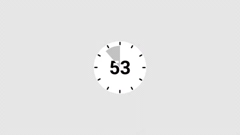 4K Countdown one minute animation from 60 to 0 seconds on transparent background Stock Footage 283880223
