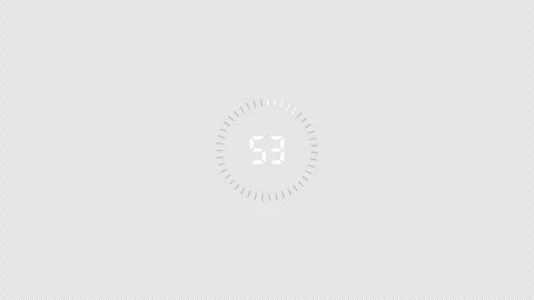 4K Countdown one minute animation from 60 to 0 seconds on transparent background Stock Footage 283880258