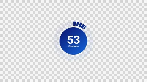 4K Countdown one minute animation from 60 to 0 seconds on transparent background Stock Footage 283880723