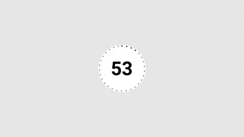 4K Countdown one minute animation from 60 to 0 seconds on transparent background Stock Footage 283880765