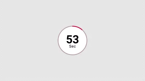 4K Countdown one minute animation from 60 to 0 seconds on transparent background Stock Footage 283880902