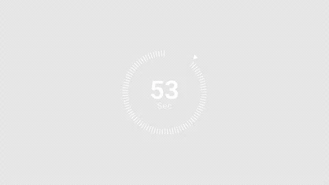4K Countdown one minute animation from 60 to 0 seconds on transparent background Stock Footage 283880958