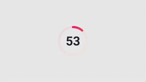 4K Countdown one minute animation from 60 to 0 seconds on transparent background Stock Footage 283881024