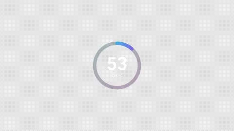4K Countdown one minute animation from 60 to 0 seconds on transparent background Stock Footage 283881096