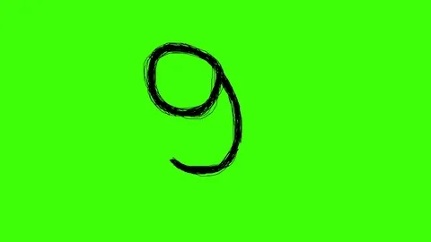 4K Counting 1 to 10 GREEN SCREEN Scribble Hand Written Doodle Video stock 72167616