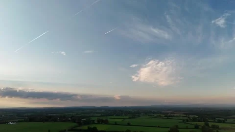 4K Countryside Horizon with Dramatic Evening Sky Stock Footage 333932917
