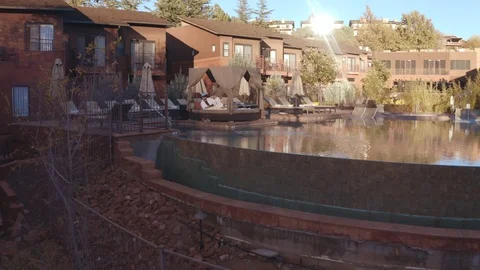 4k Couple Infinity Edge Pool 1 Video stock 124295525