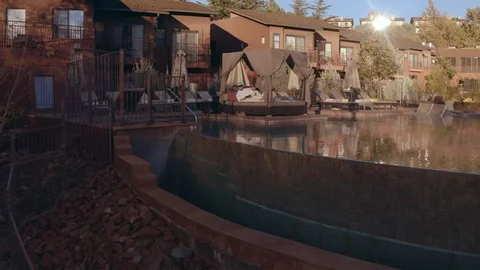 4k Couple Infinity Edge Pool 2 Stock Footage 124295650