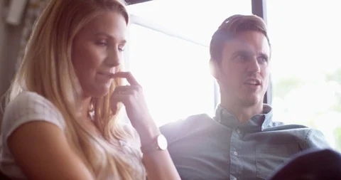 4K Couple with relationship problems, woman looking fed up while man nags her Stock Footage 115023875