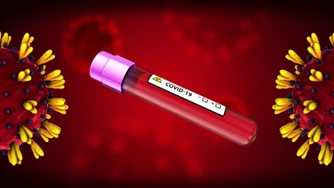 4K COVID 19 outbreak Test Coronavirus animation .2019 ncov background Stock Footage 126000875