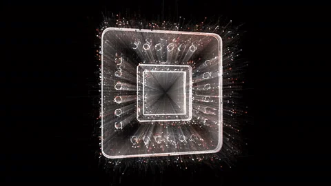 4k CPU Chip microprocessor Microchip hardware word tag,binary computer code. Stock Footage 111638348