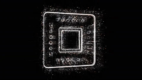 4k CPU Chip microprocessor Microchip hardware word tag,binary computer code. Video stock 111640106