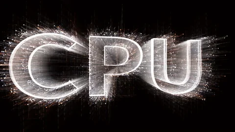 4k CPU Chip microprocessor Microchip hardware word tag,binary computer code. Video stock 111656231