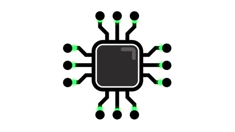 4K CPU Microprocessor Vector Graphic Integrated Circuit Data Connections Stock Footage 339268769
