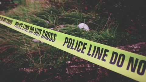 4k Crime Shot of Body Bones on the Ground being Investigated Stock Footage 321860971