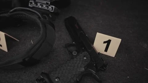 4k Crime Shot of Tools and Weapons in the Car Boot Stock Footage 321865536