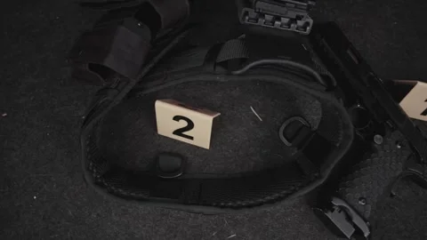 4k Crime Shot of Tools and Weapons in the Car Boot Stock Footage 321865555