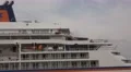 4k Cruise ship Europa close up pan passenger cabins at Hamburg harbour 4k or 4k+ Resolution