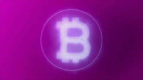 4k Cryptocurrency Bitcoin logo on looping background Video stock 84087460