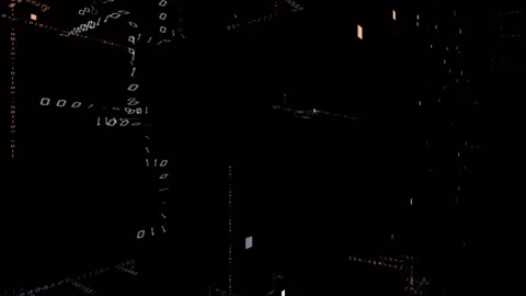4k Cryptocurrency word cloud.The Matrix style binary computer code. 库存影片 91470066