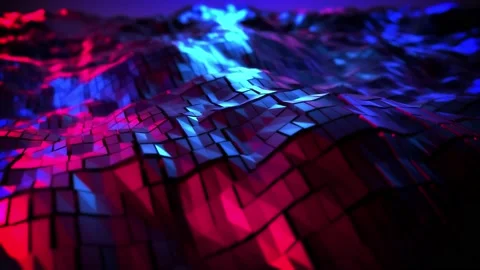 4k-cube-landscape-background-closed-mesh-14 Vídeos de archivo 205375442