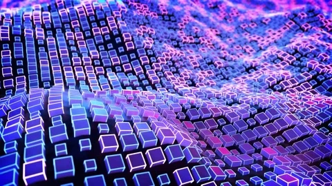 4k-cube-landscape-background-many-grid-meshes-16 Vídeos de archivo 205363871