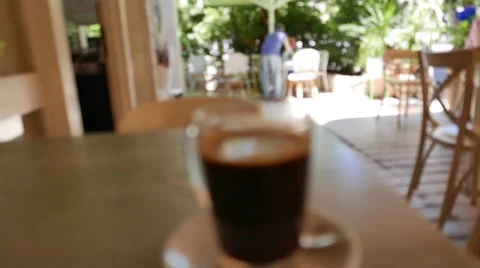 4K Cup Coffee with Restaurant Backdrop 動画素材 52161385