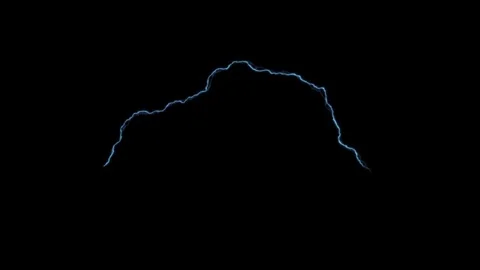 4K Curved Arc Lightning Discharge VFX Overlay on Black Background Video stock 341461667