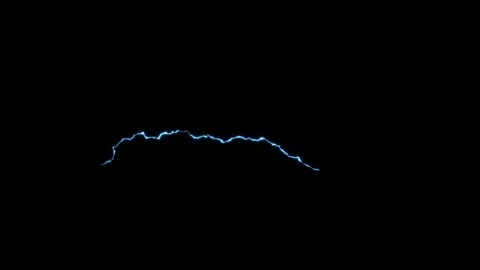 4K Curving Electric Arc Discharge Lightning VFX Overlay on Black Background Stock Footage 340596371