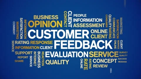 4k Customer Feedback Animated Tag Word Cloud,Text Animation seamless loop. Stock Footage 148186306