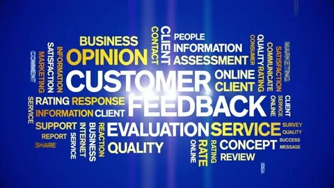 4k Customer Feedback Animated Tag Word Cloud,Text Animation seamless loop. Stock Footage 148186573