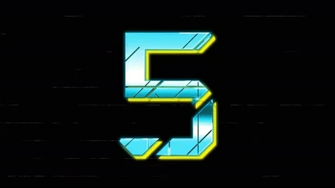 4k Cyberpunk Countdown Black Background Video stock 133603555