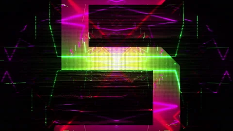 4k Cyberpunk Glitch Countdown Video stock 115332808