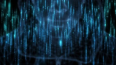 4K Cybersecurity concept.hacker hacking artificial neural network.String, data f Video stock 145580473