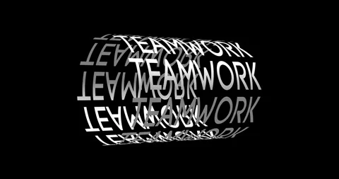 4K Cylinder Text - Teamwork Animation |Loopable Video stock 119248147