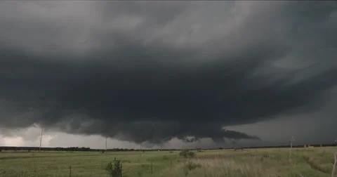 4K Dark and ominous storm clouds, wall cloud. Stock Footage 40401327