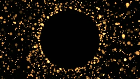 4k dark circle with glitter yellow particles motion background Stock Footage 261253776