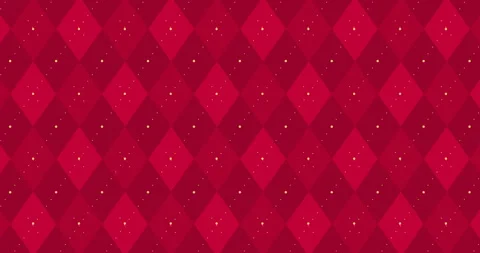 4k Dark red checkered animation with golden dash line. Xmas trendy color Video stock 98561704