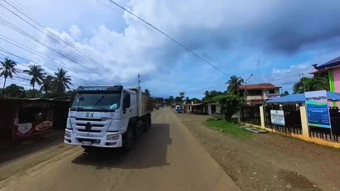 4K Dash Cam: Taganito Mining Town and Sari-Sari Shops Stock Footage 301062419