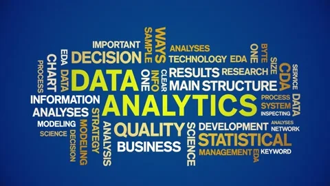 4k Data Analytics Animated Tag Word Cloud,Text Design Animation seamless loop. Stock Footage 142276717