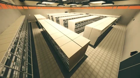 4K Data Center Server Room 3D Animation 4 Stock Footage